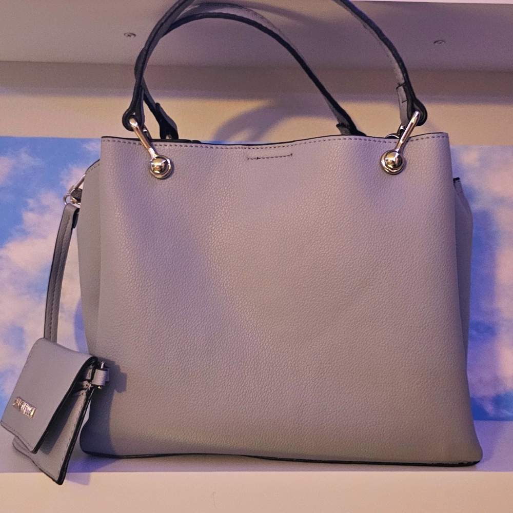 Steve Madden-Light Blue Leather Bag With Change Wallet - Picture 2 of 7